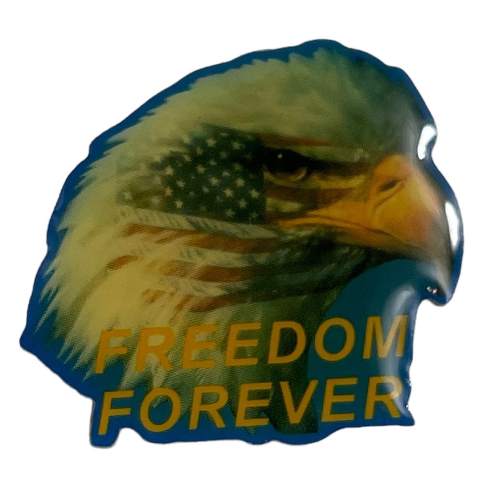 Vintage 1990s Biker Motorcycle American USA Bald Eagle Head Brass Enamel Pin 90s